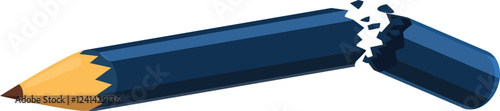 Snapped blue pencil representing creative burnout, writer's block, or artistic struggles