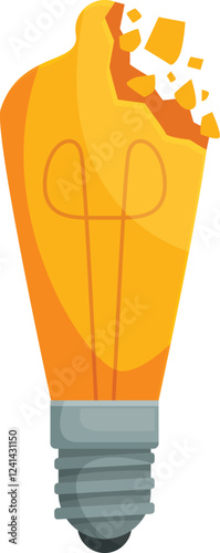 Shattered light bulb representing a sudden interruption in the flow of creativity and innovative thinking