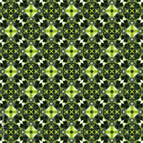 Seamless green floral pattern, vector design, editable for wall stickers, batik-inspired sofa motifs, prints, and clothing designs.