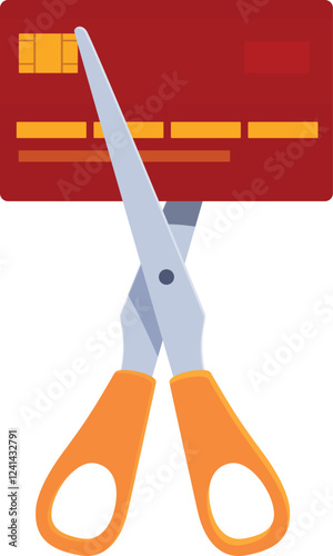 Scissors cutting a credit card, representing cutting expenses, financial responsibility, and achieving debt freedom