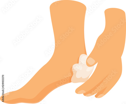 Hands gently applying a medical ointment or cream to the heel, providing relief from pain, dryness, or skin conditions