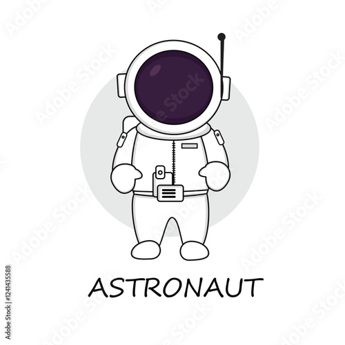 cute astronout spaceman illustration of graphic