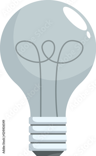 Light bulb with filament glowing representing a new idea or solution