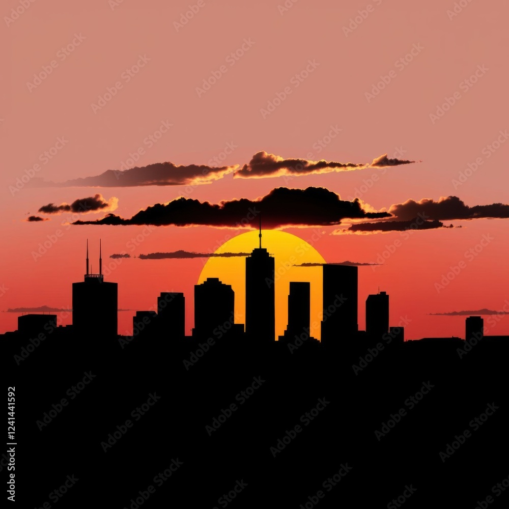 Silhouettes of three hikers on a mountaintop at sunset silhouetted skyline cityscape architecture illustration building city vector Silhouettes of three hikers on a mountaintop at sunset silhouetted skyline cityscape architecture illustration building city vector
