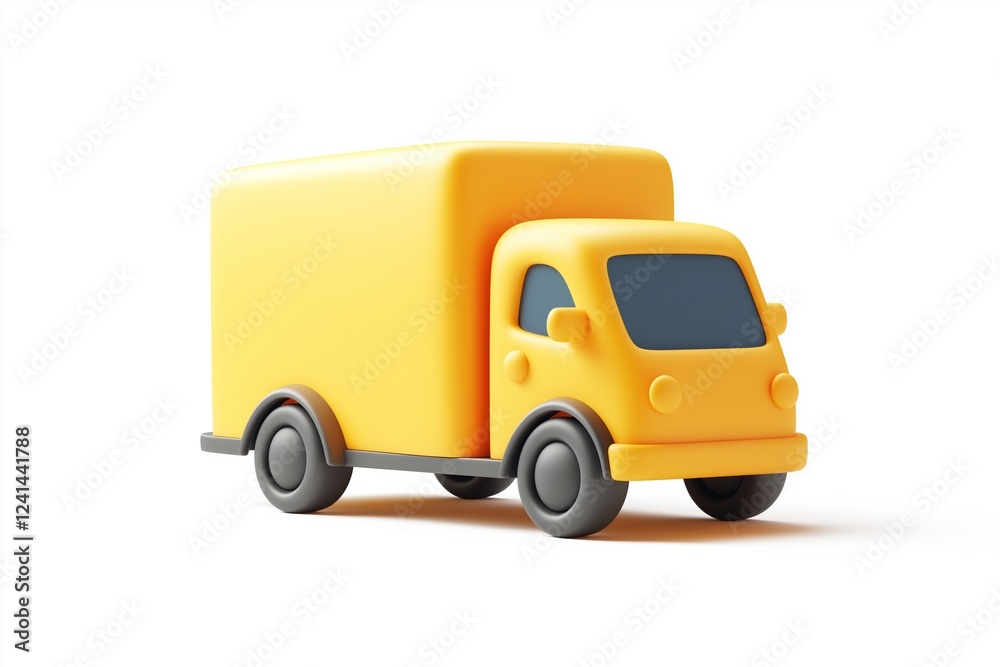 Fototapeta premium 3d cartoon delivery icon isolated on white background