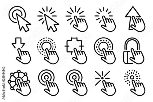 pointer  mouse  click  cursor editable stroke outl 