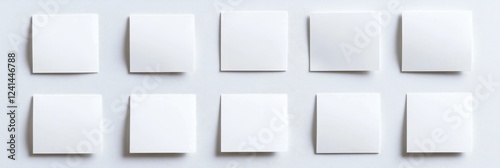Blank White Note Papers, Minimalist Design Mockup