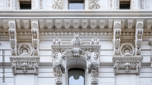 Ornate facade of a historic building, New York City. Possible use Architectural stock photo photo