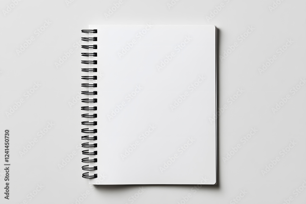 Top view blank open notebook isolated on white background Top view blank open notebook isolated on white background