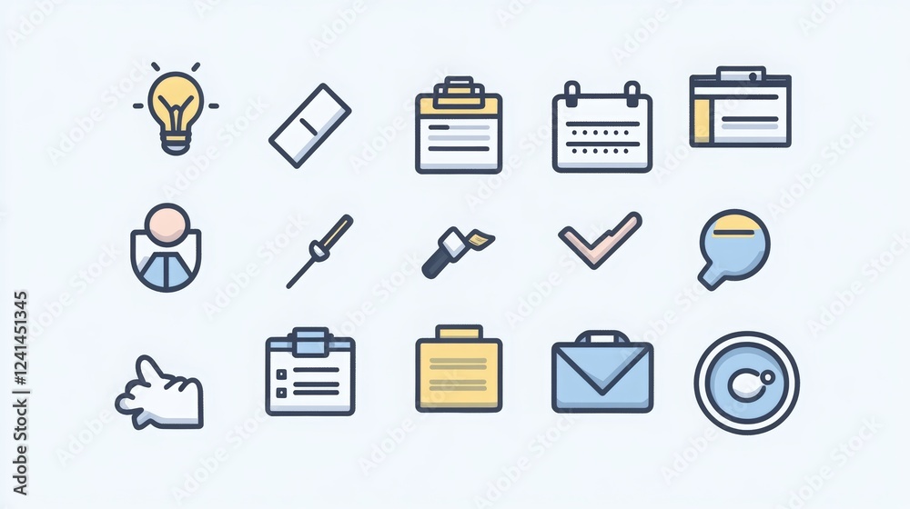 A series of simple, flat design business icons A series of simple, flat design business icons