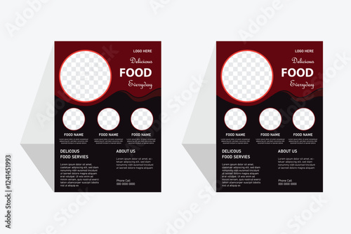 Restaurant A4 modern food flyer templet design vector file for your business with print