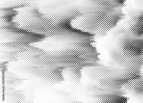 Black and White Dots Background. Halftone Effect background. Grunge Halftone backdrop. Vector illustration.
