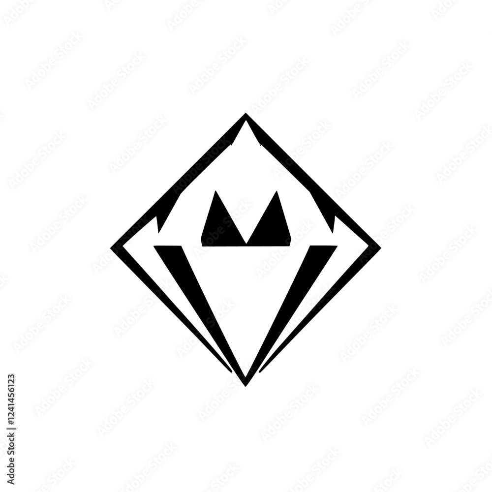 Geometric Diamond Logo: Abstract Black and White Monochrome Design. Minimalist Vector Graphic for Branding and Visual Identity Geometric Diamond Logo: Abstract Black and White Monochrome Design. Minimalist Vector Graphic for Branding and Visual Identity