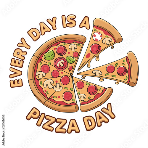  Pizza slice vector, every day is a pizza day vector pizza banner and poster design element.