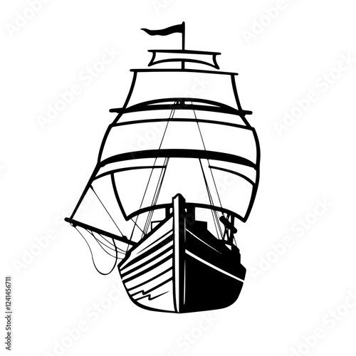 Majestic Sailing Ship: A Nautical Adventure on the Open Sea. Explore the history of seafaring vessels and their role in exploration and trade.