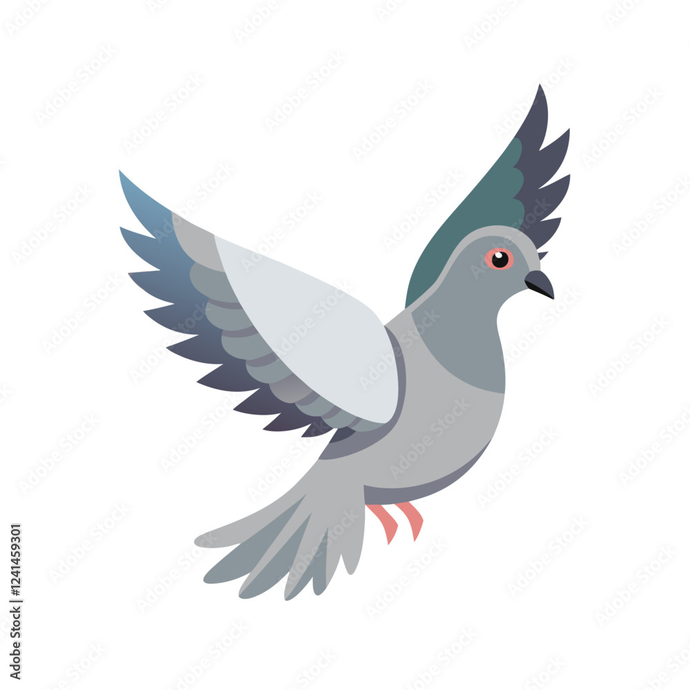 Flying Pigeon Vector Illustration - Cartoon, Clipart & Line Art Design.eps Flying Pigeon Vector Illustration - Cartoon, Clipart & Line Art Design.eps