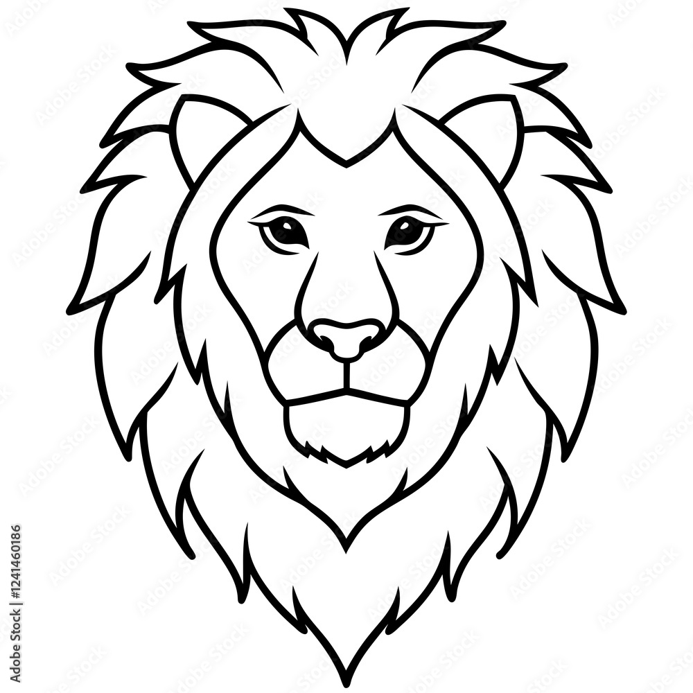 Lion Head One-Line Vector Art Lion Head One-Line Vector Art