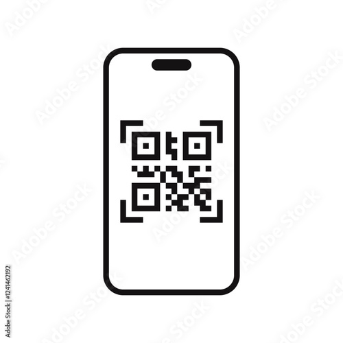 Scan qr code icon. Scan me template in smartphone. Vector illustration.