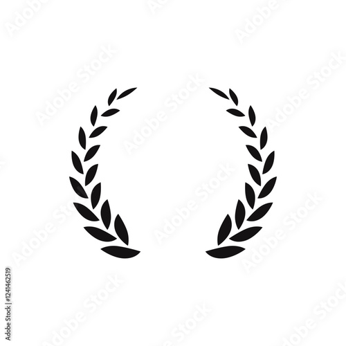 Laurel wreath icon. Wheat and oak wreath symbol. Vector illustration.