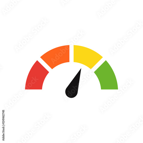 Speedometer icon. Speed indicator, Internet car speed. Performance concept. Speedometer set. Fast speed sign. Vector illustration.