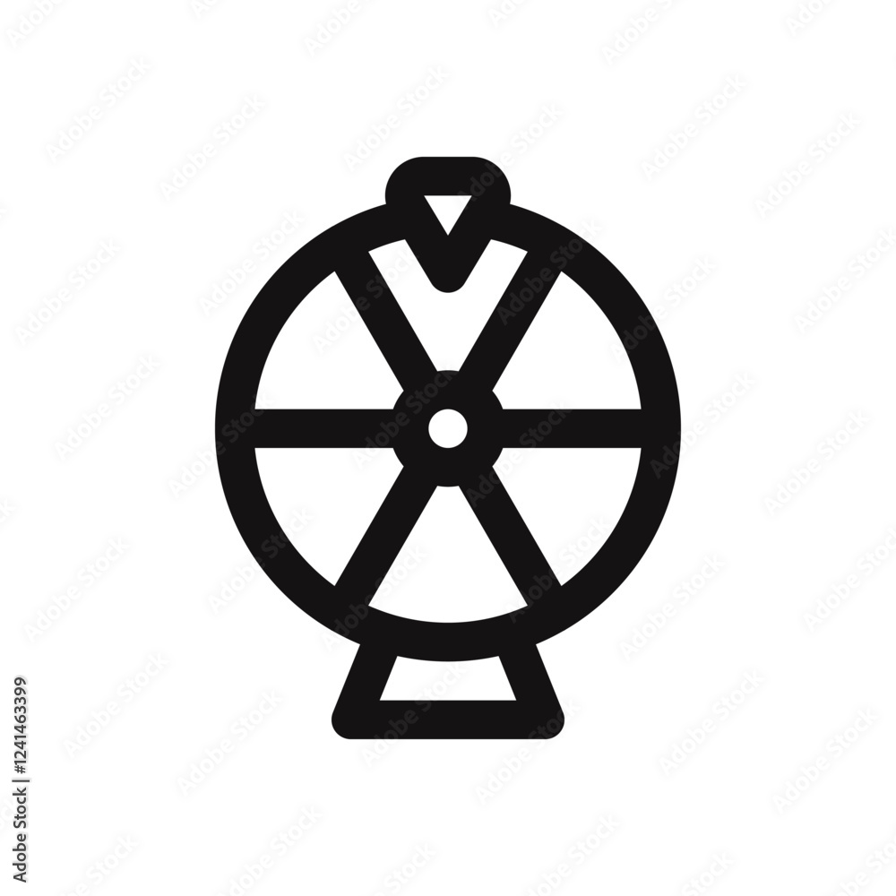 Wheel of fortune icon. Roulette, lottery, casino or gambling symbol. Vector illustration. Wheel of fortune icon. Roulette, lottery, casino or gambling symbol. Vector illustration.