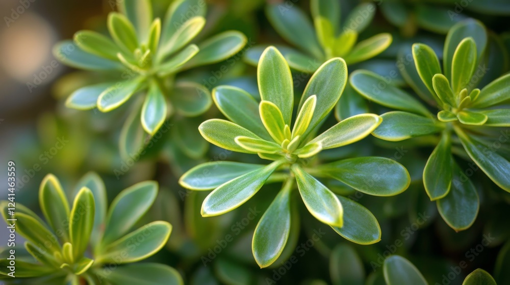 Close-up of Vibrant Green Foliage with Yellow Accents Close-up of Vibrant Green Foliage with Yellow Accents