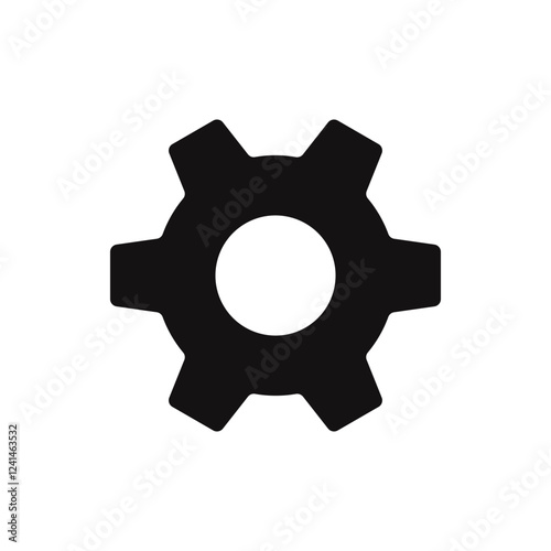 Gear icon. Simple black gear wheel collection, cogwheel, setting, mechanism, progress or construction concept. Vector illustration.