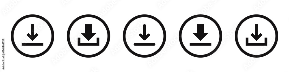 Download icons set. Download files button symbol collection. Vector illustration. Download icons set. Download files button symbol collection. Vector illustration.