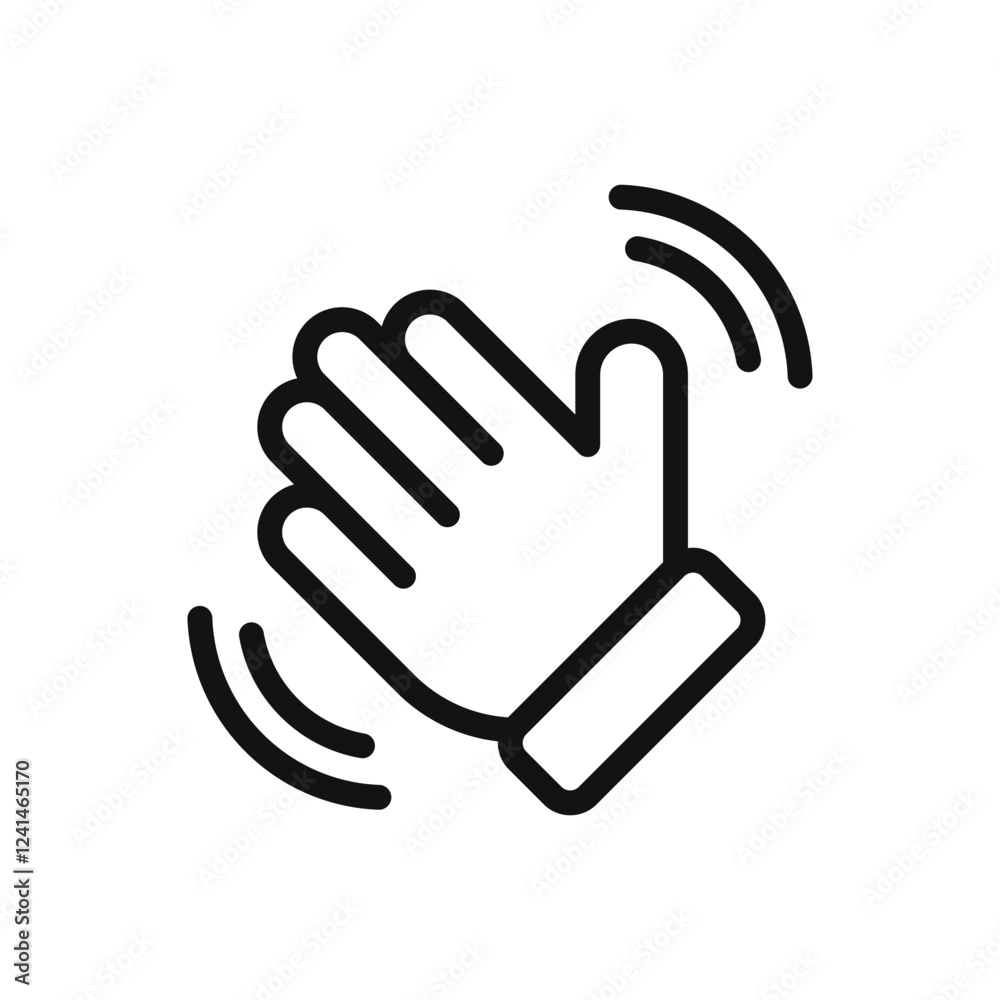 Waving hand icon. Hello symbol. Vector illustration. Waving hand icon. Hello symbol. Vector illustration.