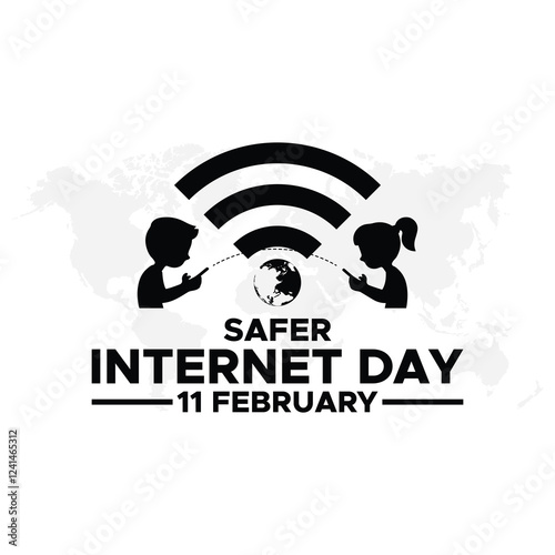 Safer Internet Day, February 11, Safer Internet Day celebrated every year on 11th February. Vector design, flyer, poster and social medial template. and background design. Vector illustration.