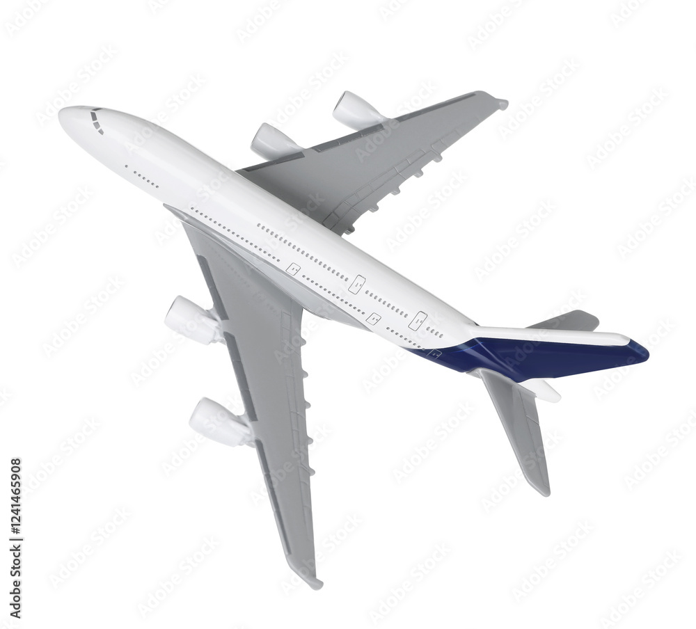 Plane model in air on white background Plane model in air on white background