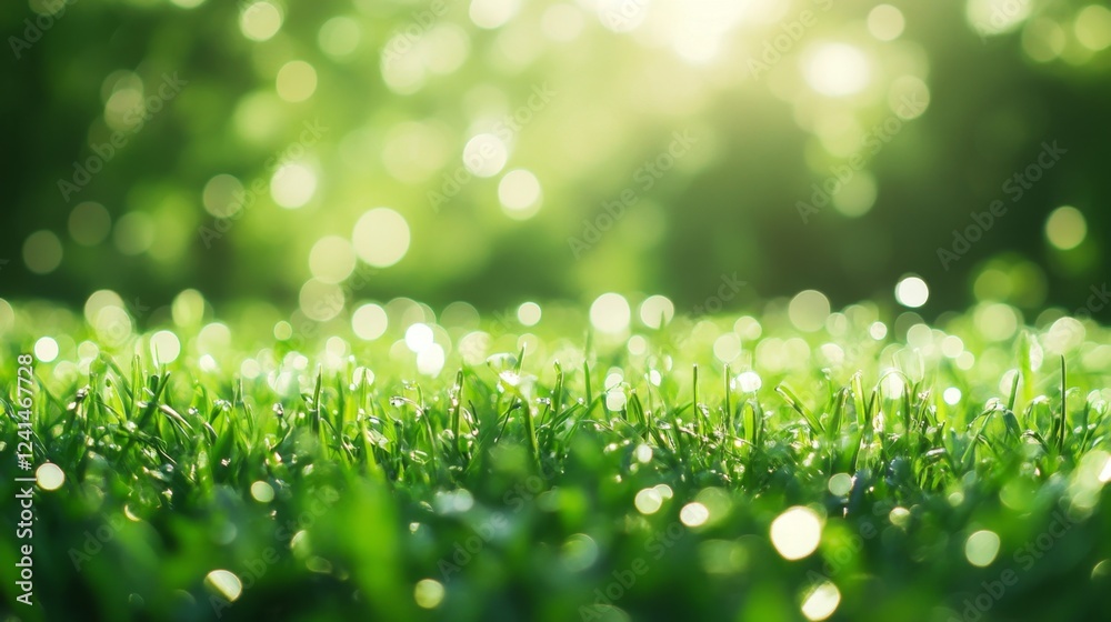 Obraz premium Capturing abstract bokeh of fresh green grass nature photography natural environment close-up visual serenity