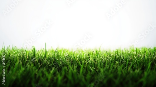 Lush Green Grass with Bright Background in Natural Environment