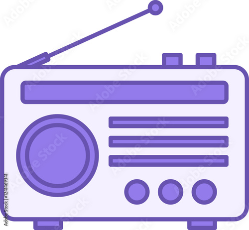 Radio Color Icon. Vector Icon. Long Distance Information Transmission. Radio Receiver, Technology. Journalism Concept