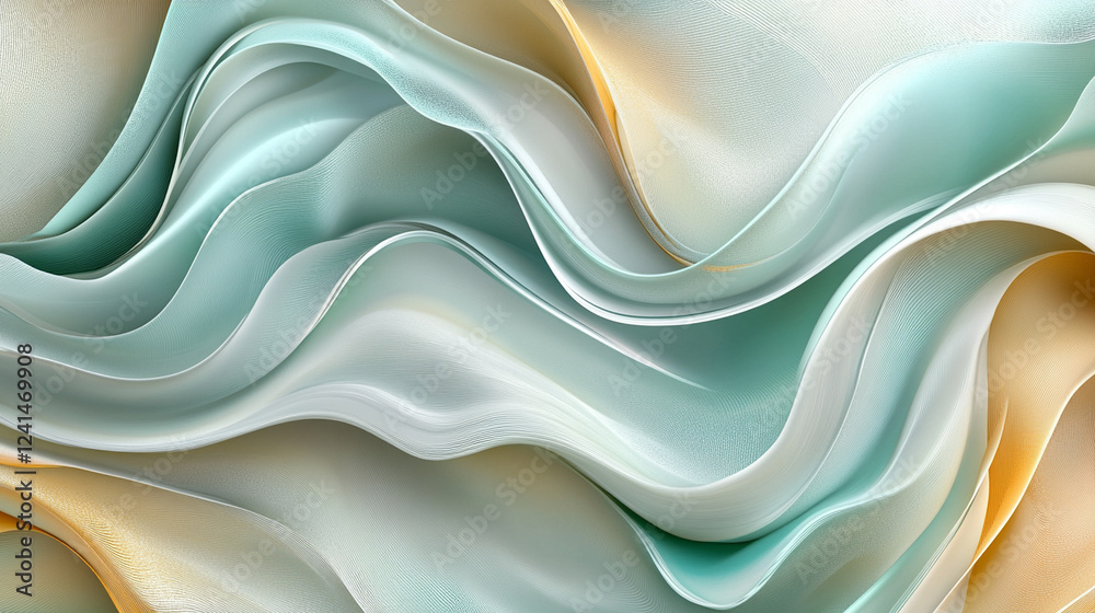 Obraz premium Ocean Breeze: Soft Blue & Turquoise Waves