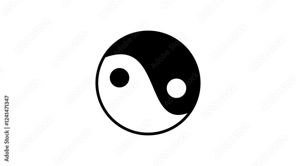 Yin yang symbol made of stones rotation 4K animation background video Yin yang symbol made of stones rotation 4K animation background video