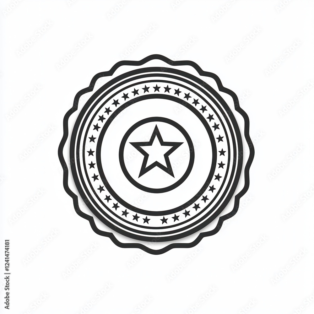 Circular Star Award Badge Design Element Graphic Illustration Circular Star Award Badge Design Element Graphic Illustration