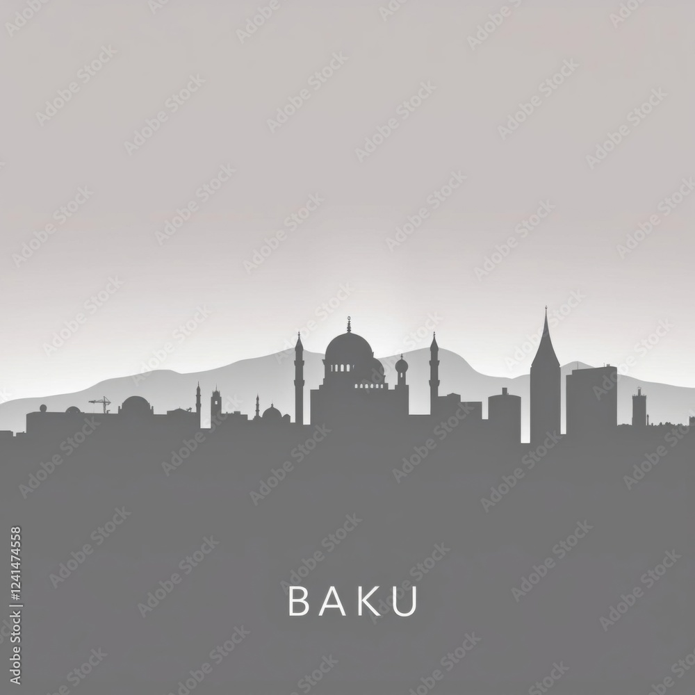 Fototapeta premium Stunning skyline silhouette at sunset with modern skyscrapers showcasing vibrant colors and architectural beauty silhouetted skyline cityscape architecture illustration building city vector