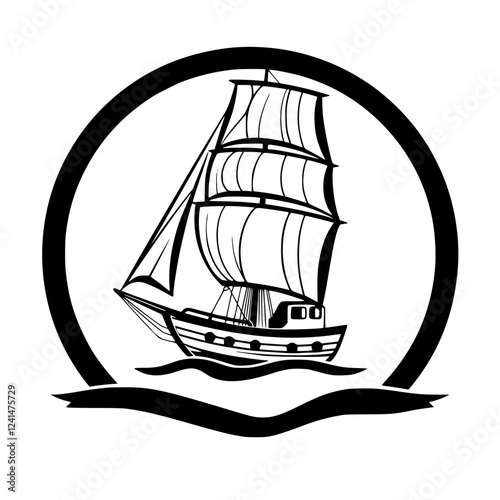 Majestic Sailing Ship: A Vintage Nautical Vessel on the Ocean Waves. Embark on an unforgettable voyage of exploration and discovery!