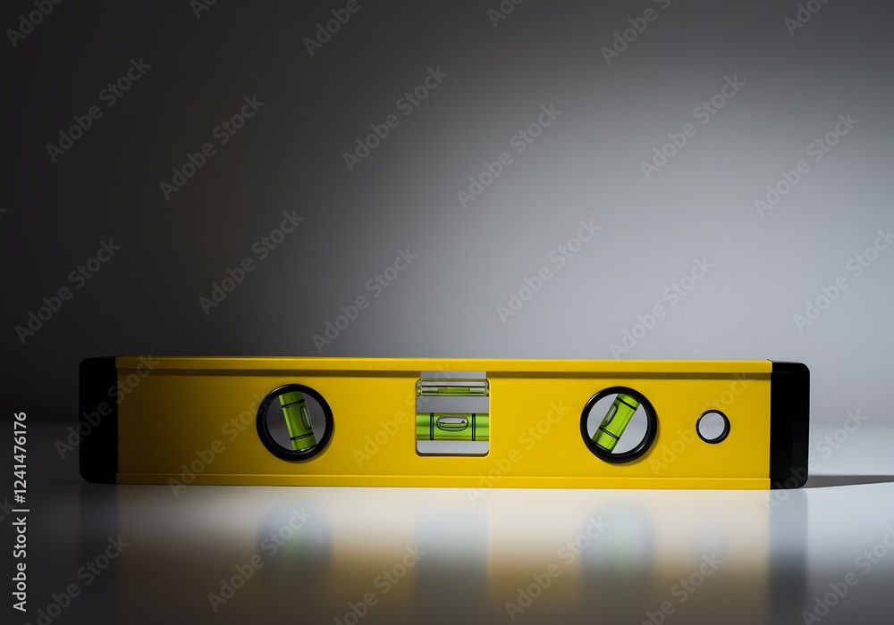 Precise Yellow Level Tool on White Background Precise Yellow Level Tool on White Background