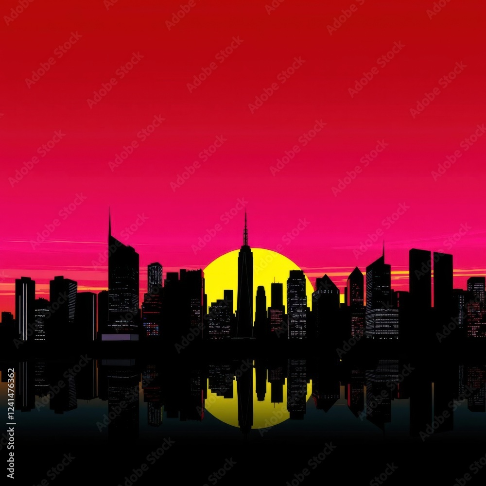 Fototapeta premium A flat vector illustration of ho chi minh city's skyline a hub of business and innovation silhouetted skyline cityscape architecture illustration building city vector