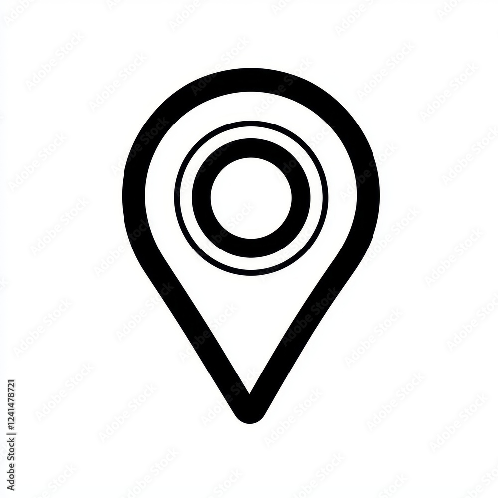 Simple Black Location Pin Icon Graphic Design Element for Website Navigation Maps GPS Simple Black Location Pin Icon Graphic Design Element for Website Navigation Maps GPS