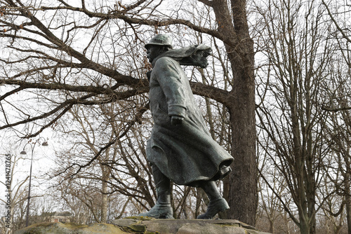 Statue of Clemenceau by Francois Cogne (François Cogné) in the Champs Elysees gardens, Paris, France photo