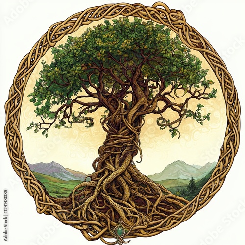 In Celtic mythology, Yggdrasil, the Tree of Life, is seen as the heart and is portrayed in solitude