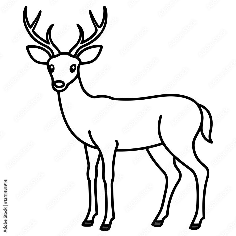 Minimalist Deer Line Art Vector Design Minimalist Deer Line Art Vector Design