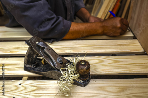 Carpenter at work in Meknes, Morocco