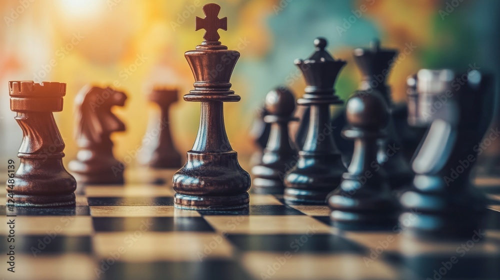 Strategic chessboard techniques for financial trading illustration global market visual guide digital environment analytical perspective Strategic chessboard techniques for financial trading illustration global market visual guide digital environment analytical perspective
