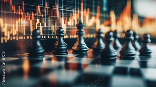 Wallpaper Mural Strategic financial moves chessboard infographic business environment aerial view financial symbols Torontodigital.ca