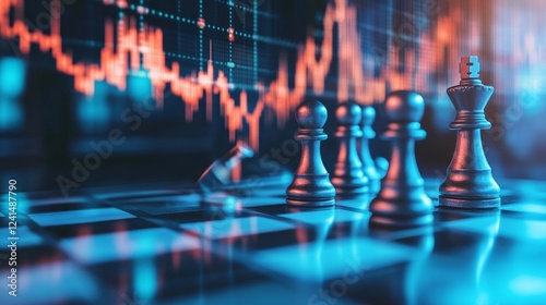 Wallpaper Mural Strategic financial moves chessboard infographic conceptual space artistic view financial symbols Torontodigital.ca