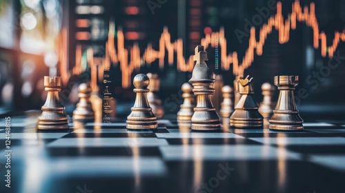 Wallpaper Mural Strategic moves in finance chessboard illustration digital space infographic business environment analytical viewpoint financial concepts Torontodigital.ca